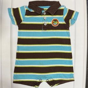 Striped Baby Bodysuit with Collar